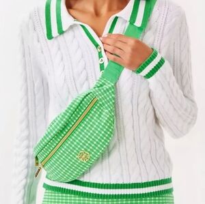 Lilly Pulitzer Green Checkered Belt Bag Fanny Pack